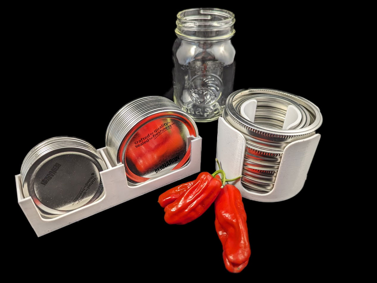Preserving Lid & Ring Holder – 3D Printed Storage for Mason Jar Essentials