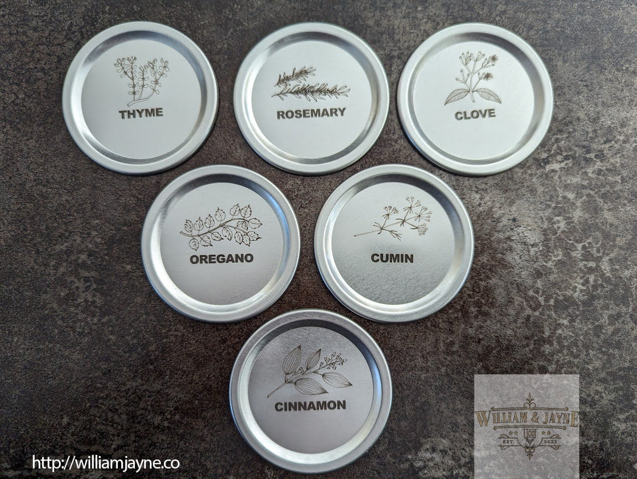 Mason Jar Spice Lids (10 pieces)