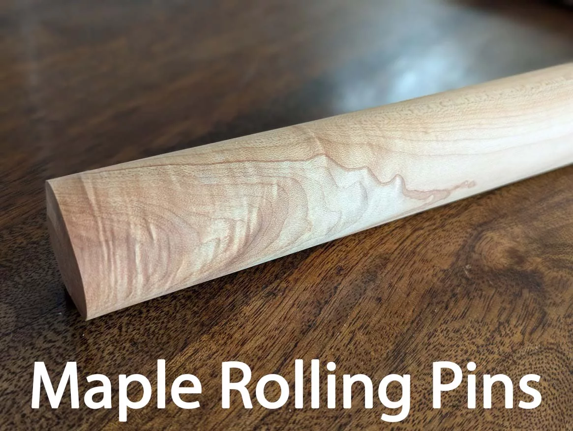 Hand-Turned Sugar Maple Rolling Pin – 17-Inch, Finished or Unfinished Options